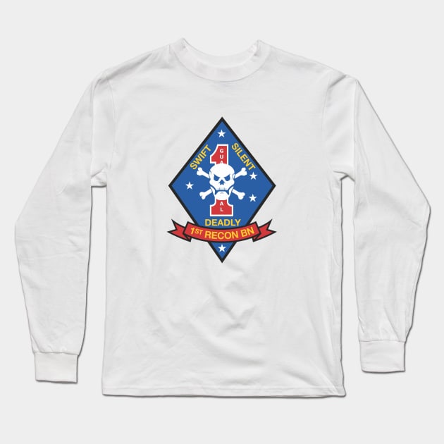 USMC 1st Recon Battalion Long Sleeve T-Shirt by LostHose